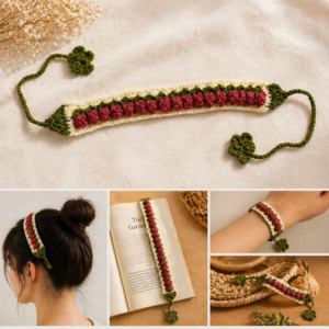 Handmade Hair Band - Multi-use Headband, Bookmark & Boho Wristband